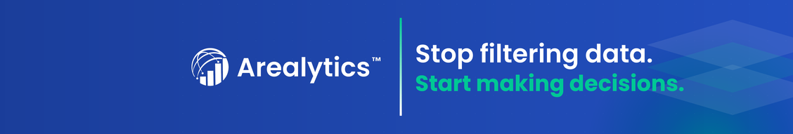 Arealytics LinkedIn banner, cobalt ground
