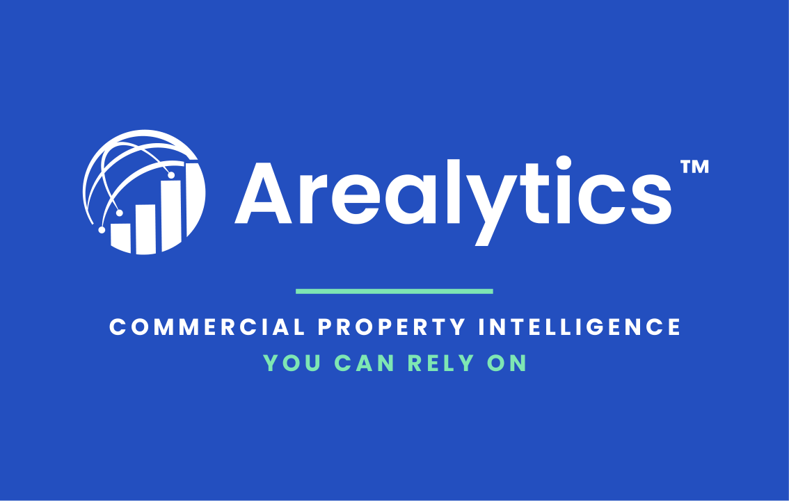 Business card front — Arealytics logo centred with the tagline beneath
